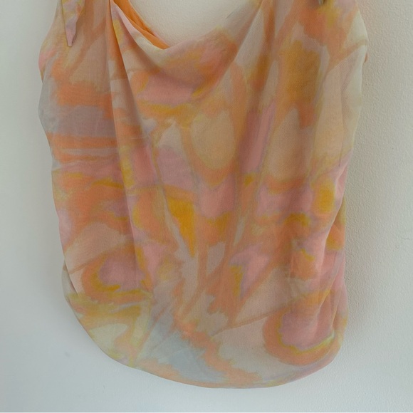 (SOLD) FREE PEOPLE Mesh Sheer Ruched Tank Size XL - Picture 5 of 14